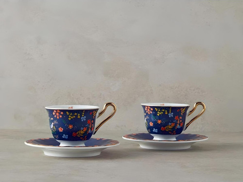 Lavinia New Bone China 4 Parça 2 Kişilik Kahve Fincan Takımı 90 Ml Lacivert