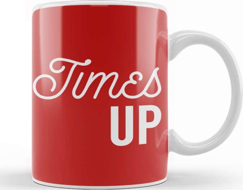 Times Up Caligraphy Font Kupa Bardak Porselen