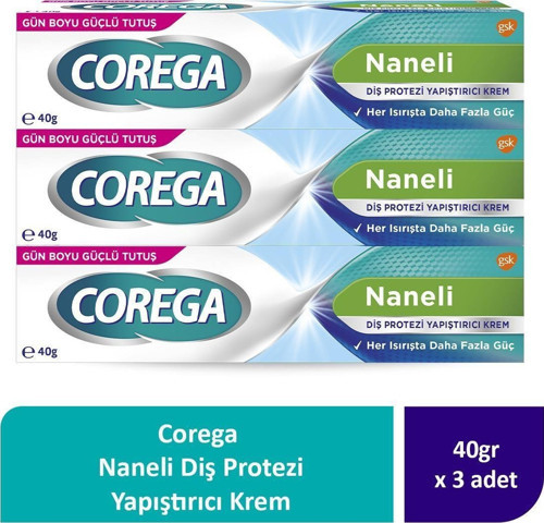 Süper Protez Yapıştırıcı Krem Naneli 40gr x 3 Adet