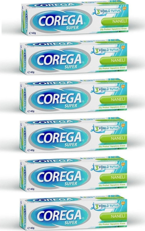 Süper Protez Yapıştırıcı Krem Naneli 40gr x 6 Adet