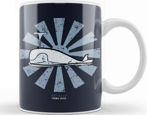 Moby Dick Retro Japanese Kupa Bardak Porselen