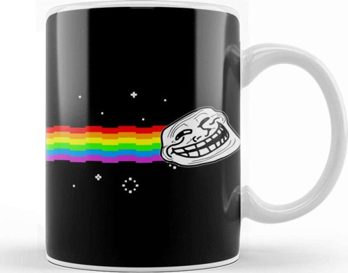 Troll Face Nyan Cat Meme Kupa Bardak Porselen