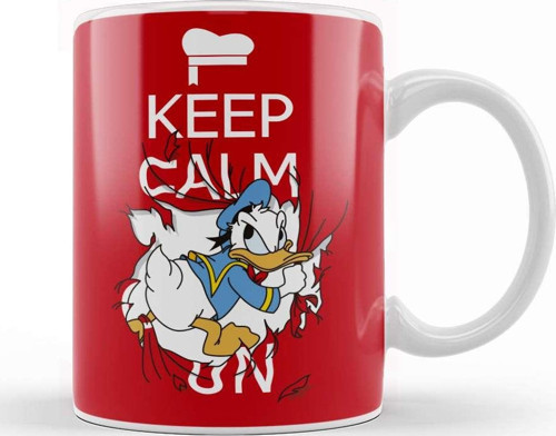 Keep Calm On Donald Duck Kupa Bardak Porselen