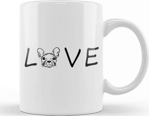 I Love My French Bulldog Kupa Bardak Porselen