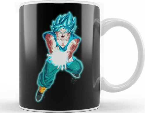 Goku Blue Kamehameha Kupa Bardak Porselen