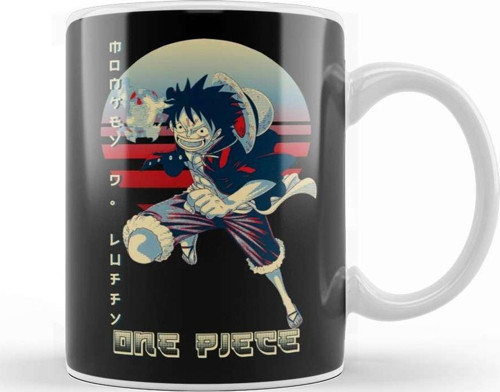 One Piece Monkey D Luffy Kupa Bardak Porselen