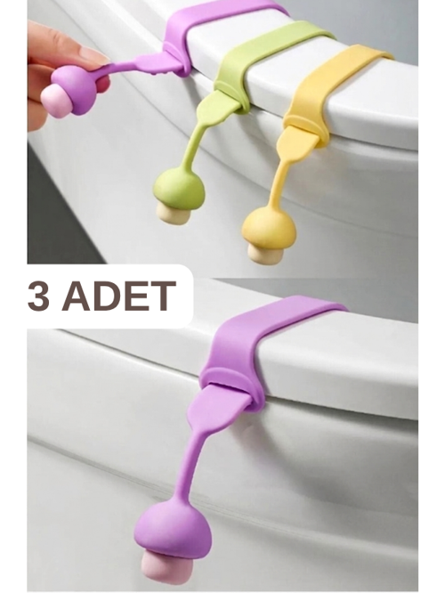 3 Adet Silikon Klozet Kapağı Hijyen Aparatı