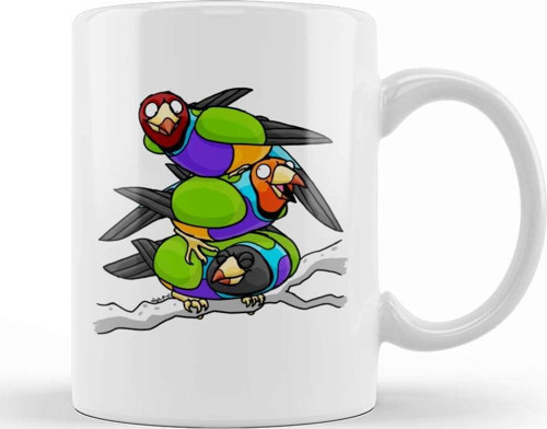 Gouldian Finch Wizard 02 Kupa Bardak Porselen