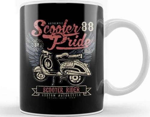 Retro Scooter Pride 1988 Kupa Bardak Porselen