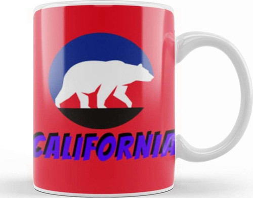California Bear Flag Kupa Bardak Porselen