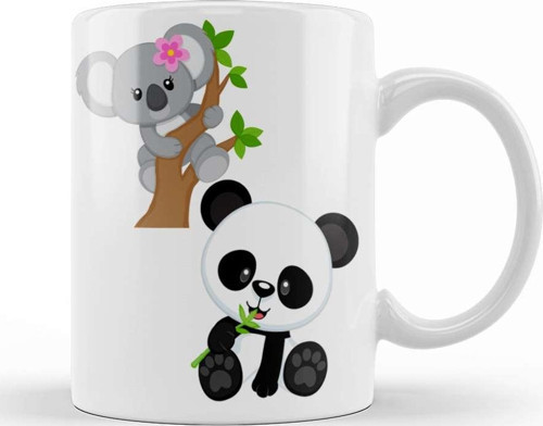 Baby Coala E Baby Panda Kupa Bardak Porselen