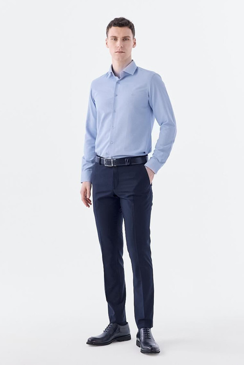 Lacivert Regular Fit Yan Cep Kumaş Pantolon