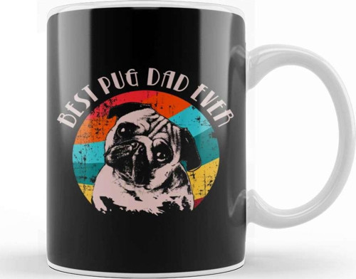 Best Pug Dad Ever Köpek Kupa Bardak Porselen