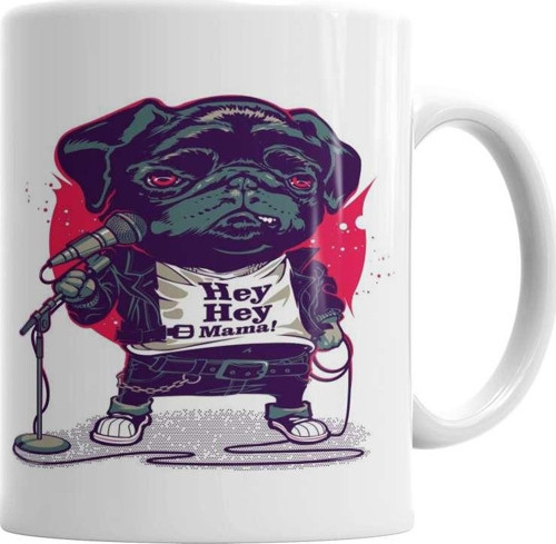 Black Dog Pug Köpek Kupa Bardak Porselen