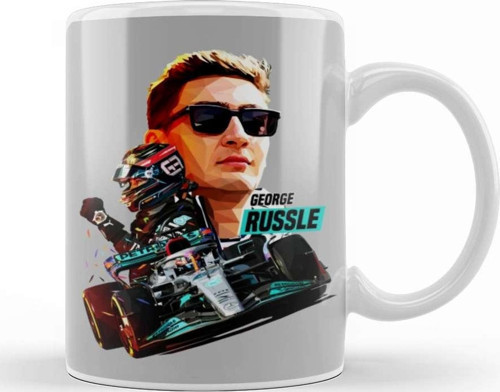 Low Poly George Russell Kupa Bardak Porselen
