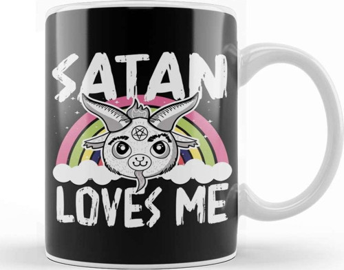Satan Loves Me Baphomet Kupa Bardak Porselen