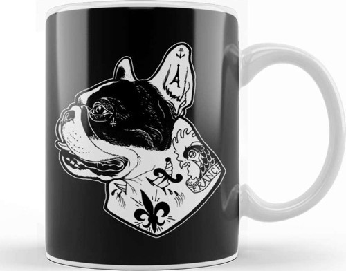 Tattooed French Bulldog Kupa Bardak Porselen