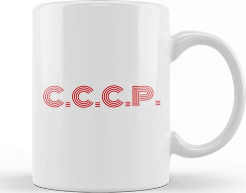 Communist Cccp Red Font Kupa Bardak Porselen