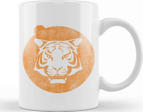 Retro Fort Boyard Tiger Kupa Bardak Porselen