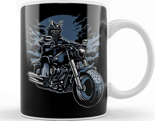 Samurai Ride Motorcycle Kupa Bardak Porselen