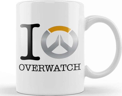 Love Overwatch Logo Kupa Bardak Porselen