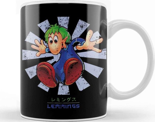 Lemmings Retro Japanese Kupa Bardak Porselen