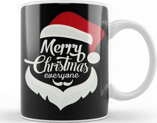 Yılbaşı Yeni Yıl Konseptli Merry Christmas Everyone Kupa Bardak Porselen