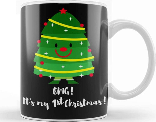 Yılbaşı Yeni Yıl Konseptli Omg Its My 1St Christmas Kupa Bardak Porselen