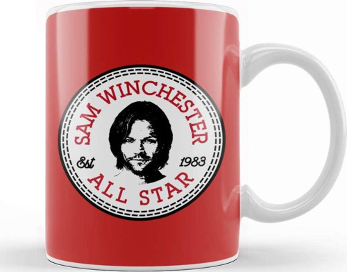 Sam Winchester Supernatural All Star Converse Logo Kupa Bardak Porselen