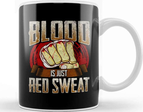 Blood Is Just Red Sweat Mma Mixed Martial Arts Pun Kupa Bardak Porselen