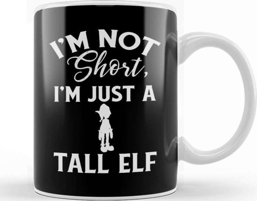 Cute & Funny I'M Not Short I M Just A Tall Elf Pun Kupa Bardak Porselen