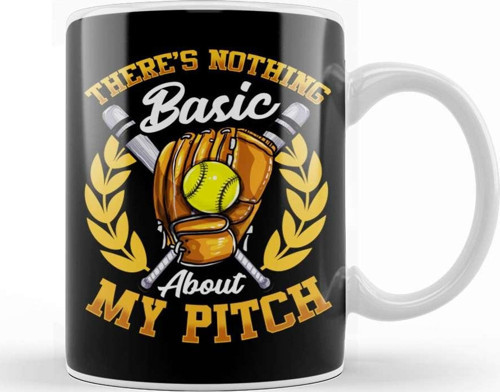 Cute There'S Nothing Basic About My Pitch Softball Kupa Bardak Porselen