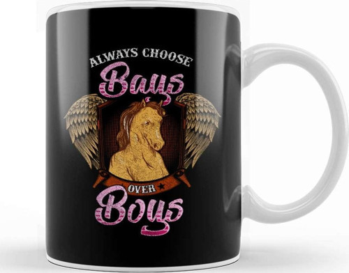 Funny Always Choose Bays Over Boys Horseriding Pun Kupa Bardak Porselen