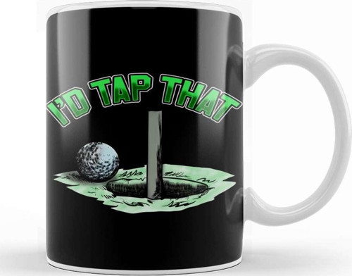 Funny I D Tap That Golfing Putting Cute Golfer Pun Kupa Bardak Porselen