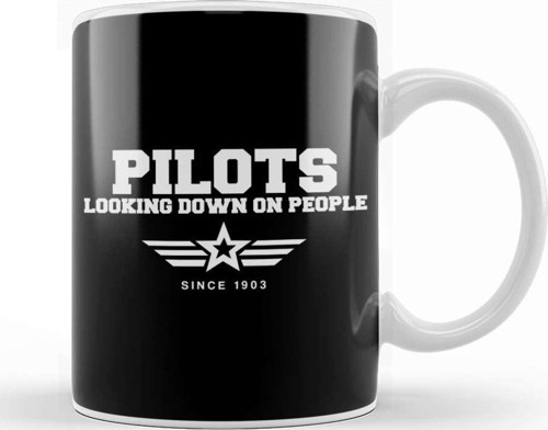 Funny Pilots Looking Down On People Since 1903 Pun Kupa Bardak Porselen