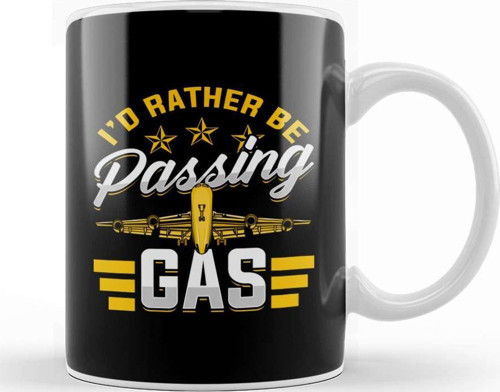 I D Rather Be Passing Gas Funny Airplane Pilot Pun Kupa Bardak Porselen