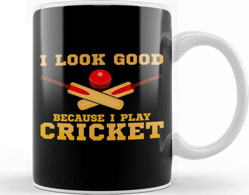 I Look Good Because I Play Cricket Funny Cricketer Kupa Bardak Porselen