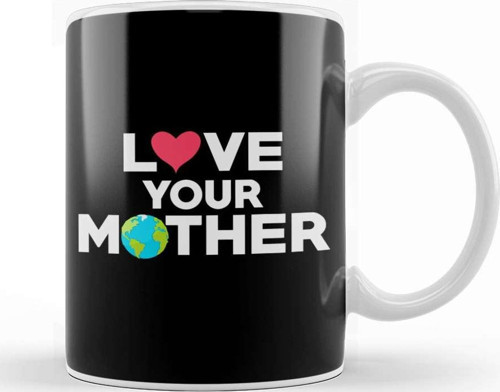 Love Your Mother Earth Hipster Hippie Eco Friendly Kupa Bardak Porselen