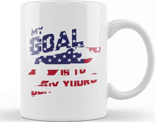 My Goal Is To Deny Yours Goalie Usa Flag Patriotic Kupa Bardak Porselen