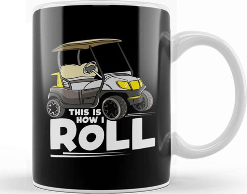 This Is How I Roll Funny Golf Cart Pun Cute Golfer Kupa Bardak Porselen