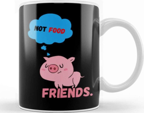 Pıgs Are Frıends Not Food Animal Rights Vegan Gift Kupa Bardak Porselen
