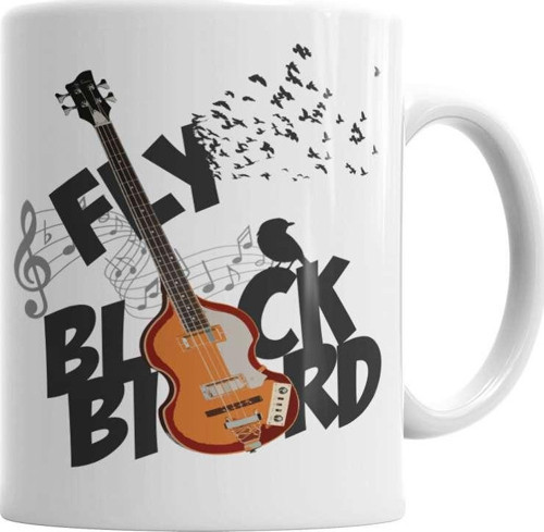 Bird Music Müzik Gitar Kupa Bardak Porselen