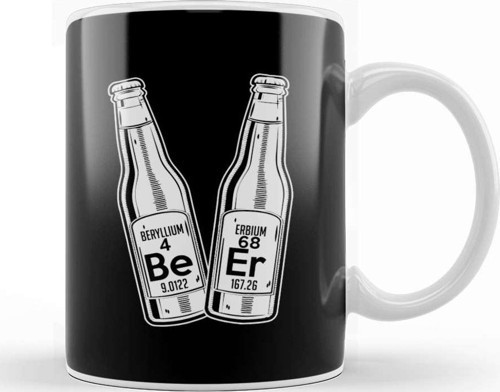 Beer Beryllium Erbium Funny Chemistry Periodic Pun Kupa Bardak Porselen