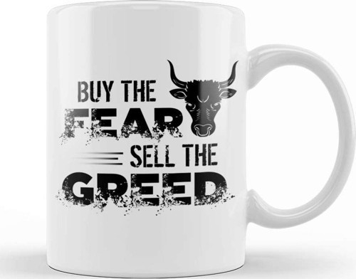 Buy The Fear Sell The Greed Stock Market Investing Kupa Bardak Porselen
