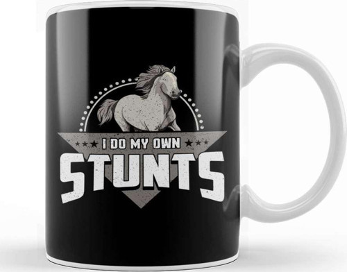 Cute & Funny I Do My Own Stunts Horseriding Skills Kupa Bardak Porselen