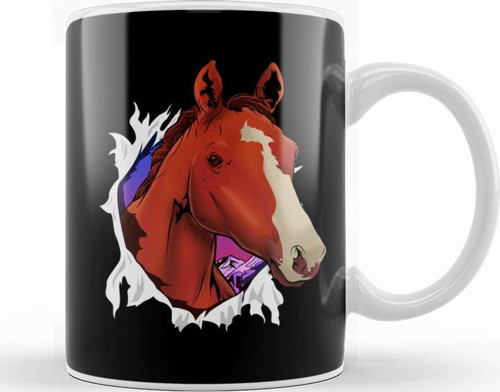 Cute Horse Breaking Out Horseriding & Horse Owners Kupa Bardak Porselen