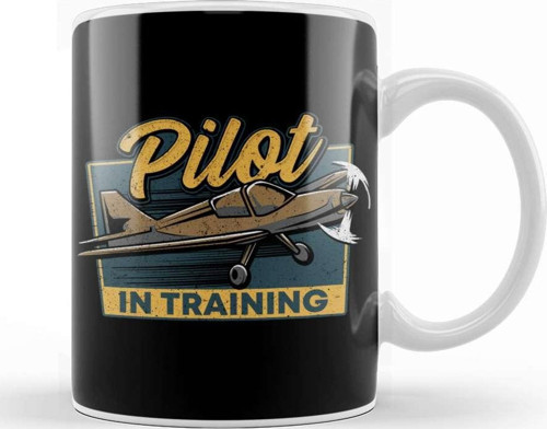 Funny Pilot In Training Please Wait Airplane Pilot Kupa Bardak Porselen