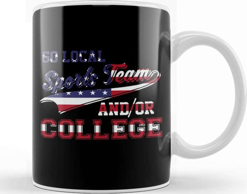 Go Local Sports Team Or College Usa Flag Patriotic Kupa Bardak Porselen