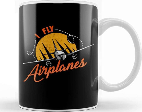 I Fly Airplanes Pilot Professional Licensed Pilots Kupa Bardak Porselen