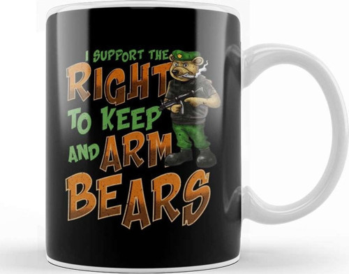 I Support The Right To Arm Bears 2Nd Amendment Pun Kupa Bardak Porselen
